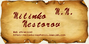 Milinko Nestorov vizit kartica